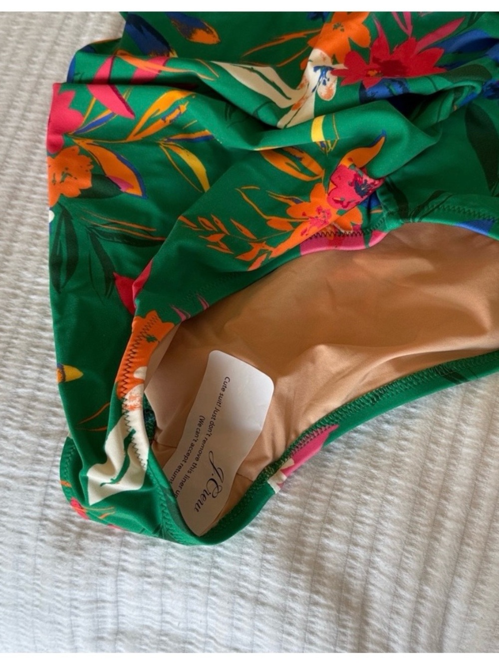 J. Crew Green Floral One-Piece Swimsuit Medium NWT - Picture 5 of 8